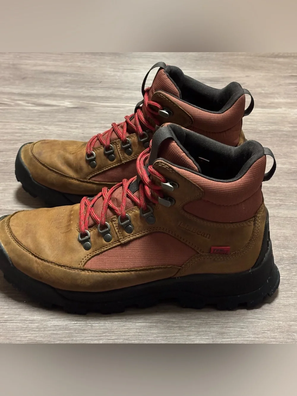 LL Bean Men's Trail Model Hiking Boots Waterproof Brown Red 10.5 M 522497